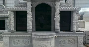 延安 芝麻灰高档墓碑，土墓，可定制