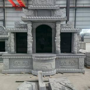 延安 芝麻灰高档墓碑，土墓，可定制