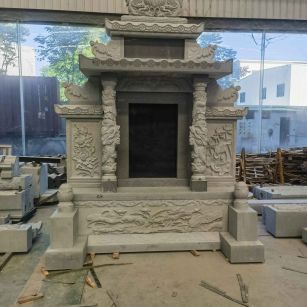 延安 芝麻灰高档墓碑、土墓，一套也支持定做