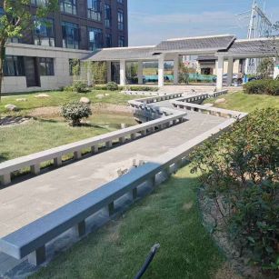 延安 芝麻灰小区坐凳&栏杆安装效果