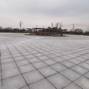 延安 芝麻白火烧面-公园广场地铺效果