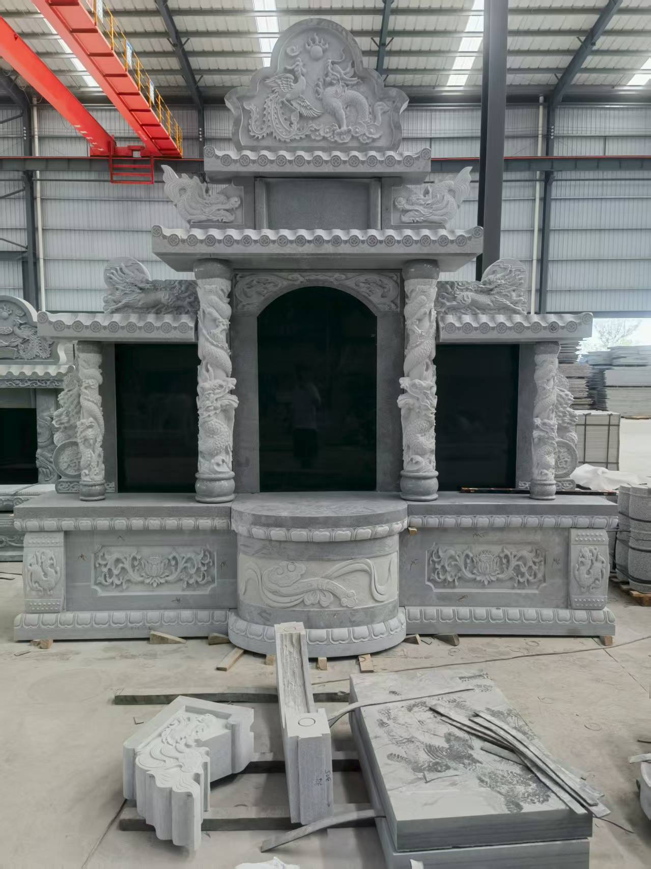 延安 芝麻灰高档墓碑，土墓，可定制