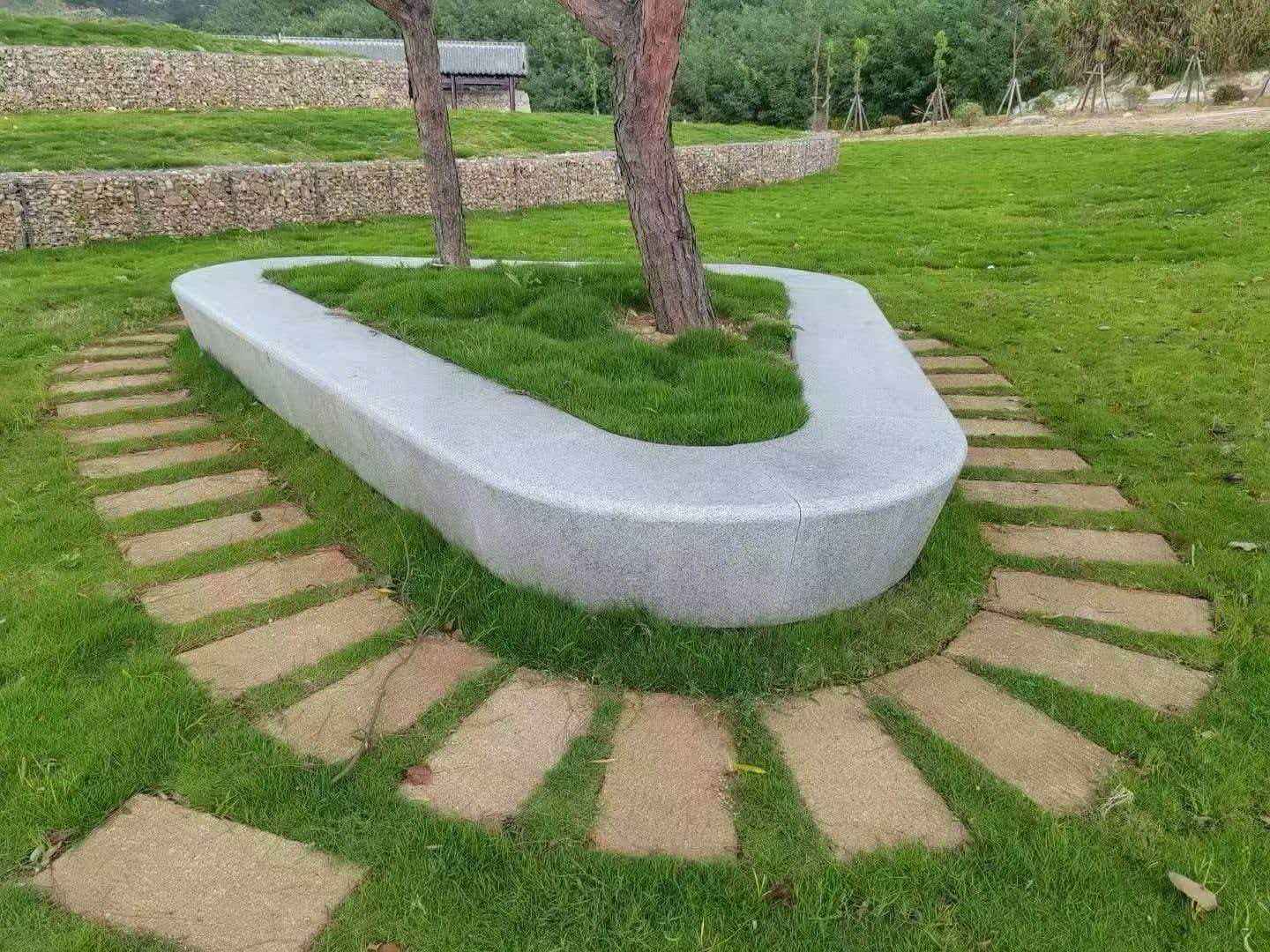 延安 芝麻白光面整石坐凳